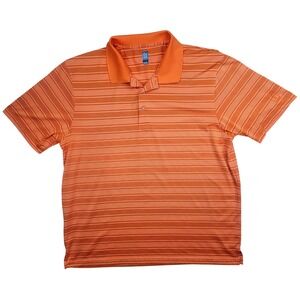 PGA TOUR Mens Orange Striped Performance Golf Polo Shirt XXL Activewear